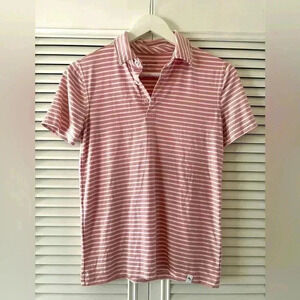 Womens Tommy Bahama Active Polo Shirt Coral/Wht Golf Tennis Active Walk SZ L